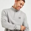 Fred Perry Badge Logo 1/4 Zip Sweatshirt Herren -Modische Sportbekleidung jd 570471 a