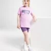 The North Face Girls' Graphic T-Shirt/Cycle Shorts Set Kleinkinder -Modische Sportbekleidung jd 616007 a
