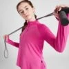 Nike Girls' Fitness Langarmshirt 1/2 Zip Top Kinder -Modische Sportbekleidung jd 620533 a