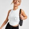 JUICY COUTURE Diamante Logo Lettuce Hem Tank Top