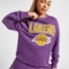 New Era NBA LA Lakers Pinstripe Crew Sweatshirt Damen
